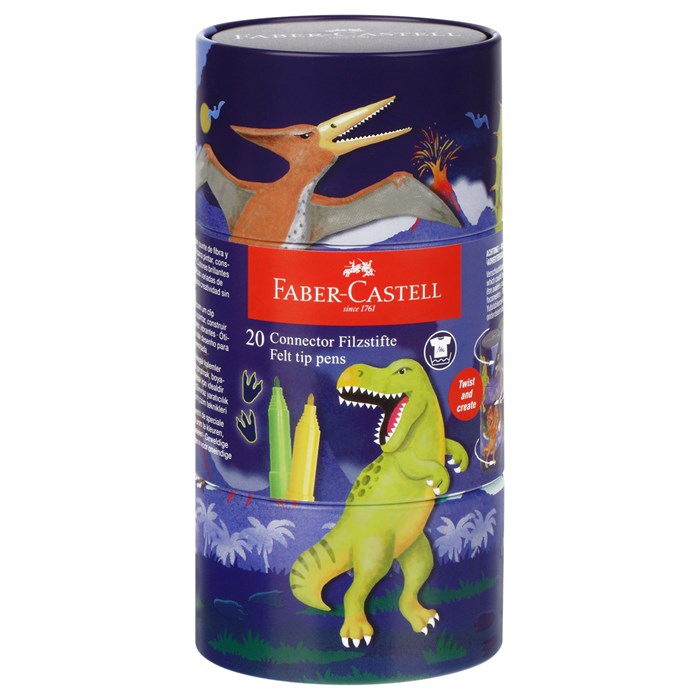 Набор для рисования Faber-Castell "Connector Dinosaur" 20 фломастеров R375101 - фото 547155