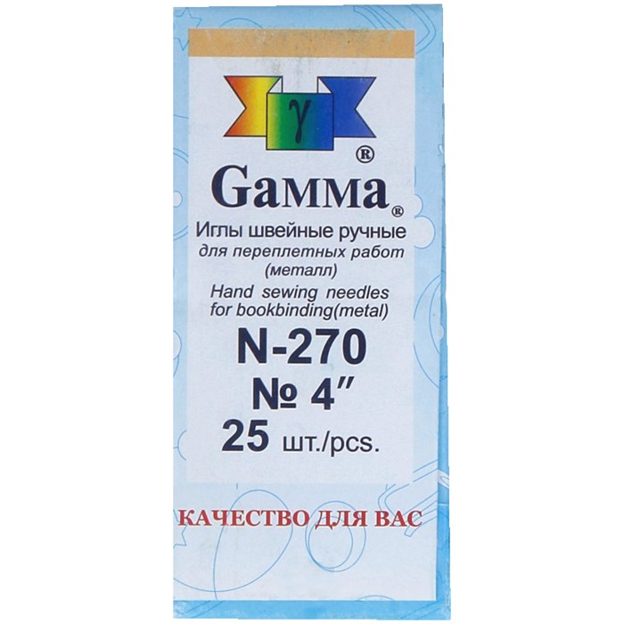 Иглы для шитья ручные Gamma N-270, 10см, 25шт. в конверте R271472 - фото 548889