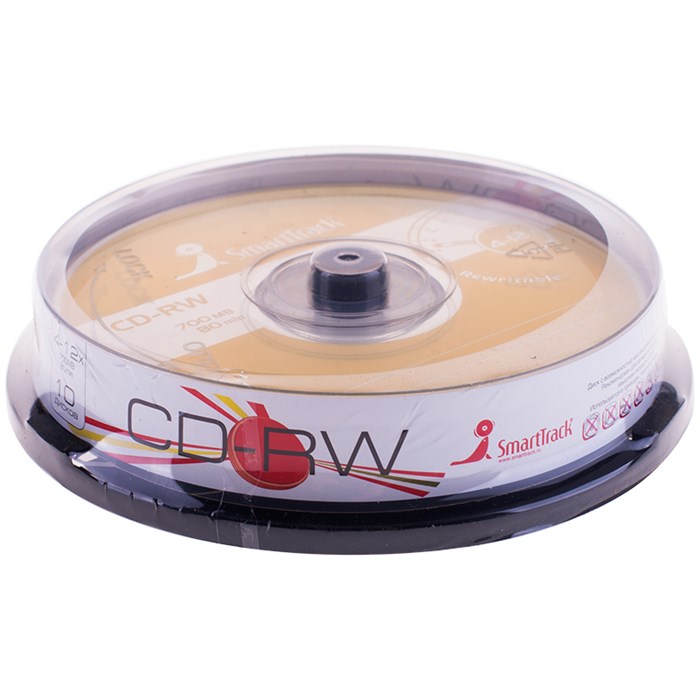 Диск CD-RW 700Mb Smart Track 4-12x Cake Box (10шт) R092383 - фото 550827