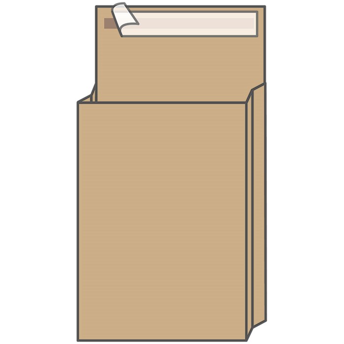Пакет почтовый B4, UltraPac, 250*353*40мм, коричневый крафт, отр. лента, 130г/м2 R208277 - фото 551973
