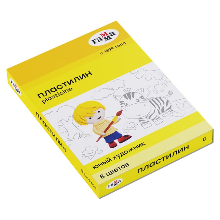 Пластилин Гамма "Юный художник" NEW, 08 цветов, 112г, со стеком, картон. упаковка R298643 - фото 562986