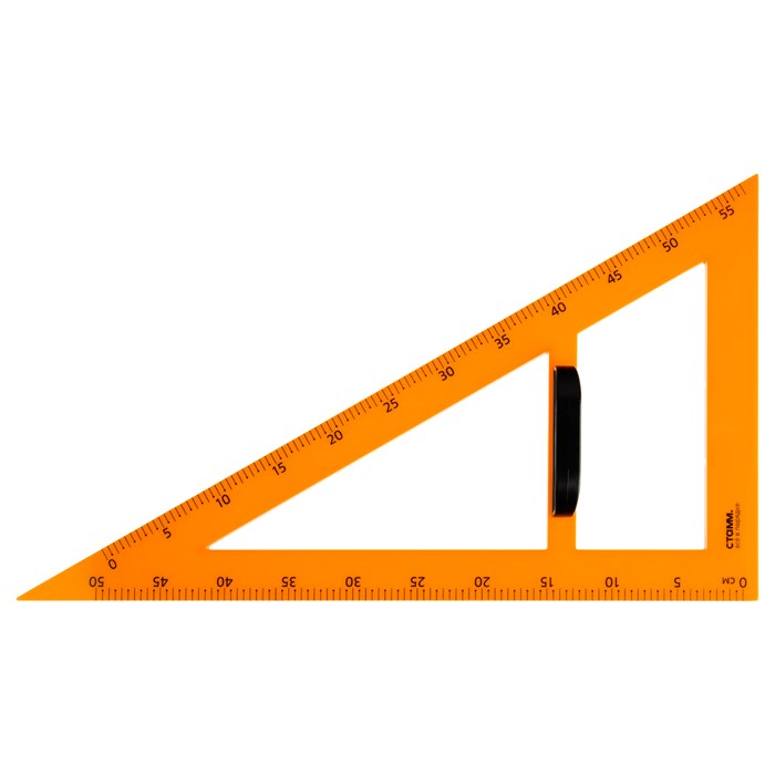 Треугольник для школьной доски 30°, 50см СТАММ, пластиковый, желтый, с ручкой R370499 - фото 565313
