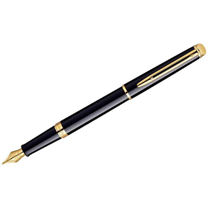 Ручка перьевая Waterman "Hemisphere Mars Black GT" синяя, 0,8мм, подарочная упаковка R184190 - фото 571298