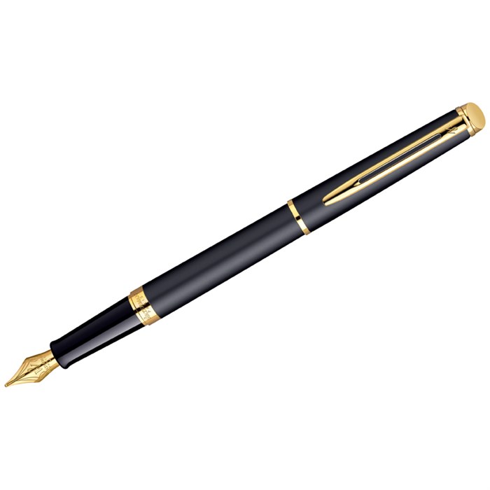 Ручка перьевая Waterman "Hemisphere Matt Black GT" синяя, 0,8мм, подарочная упаковка R195987 - фото 571303