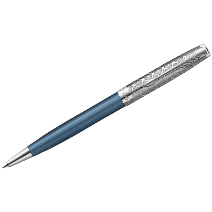 Ручка шариковая Parker "Sonnet Metal & Blue Lacquer СT" черная, 1,0мм, поворот., подарочная упаковка R347036 - фото 572536