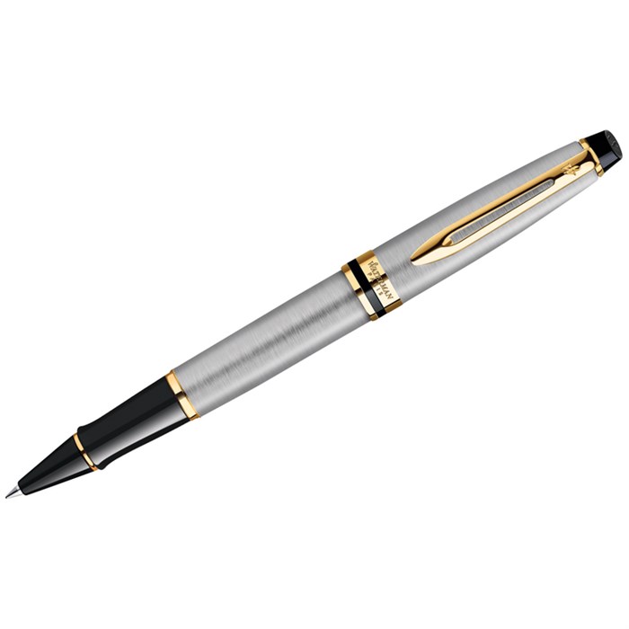 Ручка-роллер Waterman "Expert Stainless Steel GT" черная, 0,8мм, подарочная упаковка R180938 - фото 573190