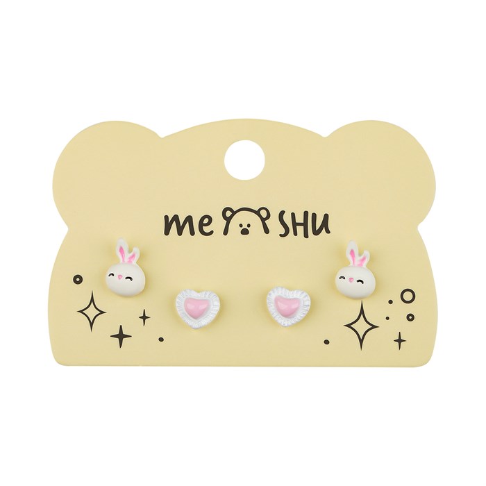 Серьги MESHU "Cuteness", бижутерия, 2 пары, европодвес R369275 - фото 575963