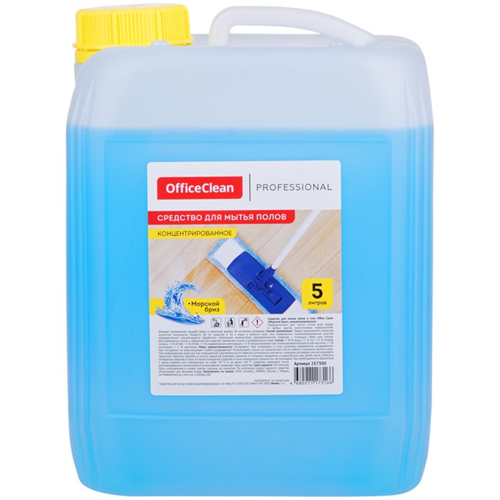 Средство для мытья полов OfficeClean Proffesional "Морской бриз", концентрат, канистра, 5л R257300 - фото 577651