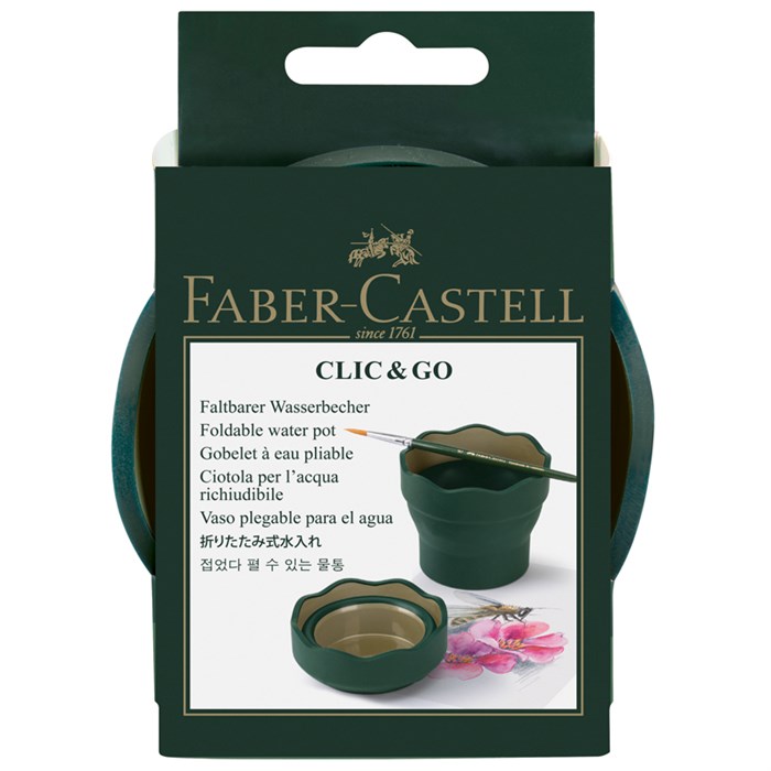 Стакан для воды Faber-Castell "Clic&Go", складной, темно-зеленый R286008 - фото 578339