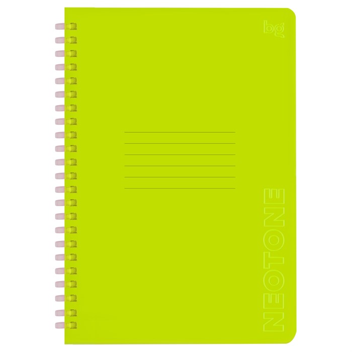 Тетрадь 48л., А5, клетка на силиконовом гребне, BG "Neon. Yellow", пластиковая обложка R366783 - фото 597937