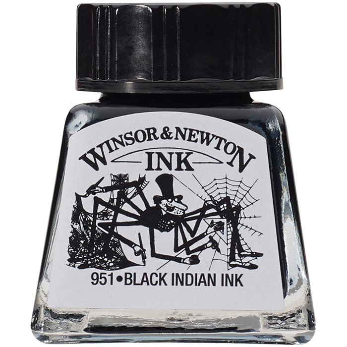 Тушь Winsor&Newton для рисования, черный, стекл. флакон 14мл R317136 - фото 603073