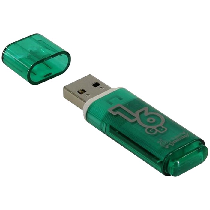 Память Smart Buy "Glossy"  16GB, USB 2.0 Flash Drive, зеленый R230852 - фото 603712