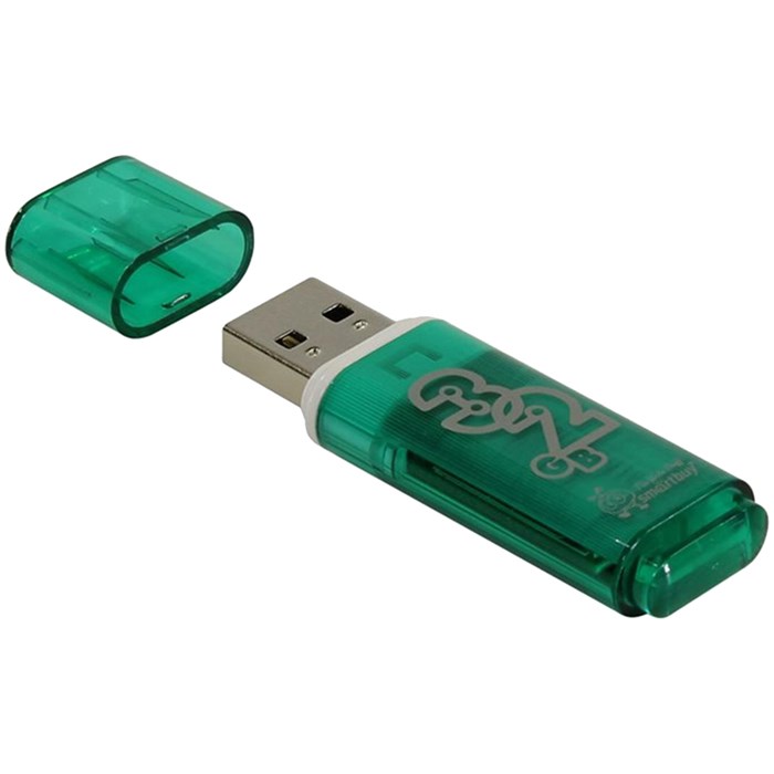 Память Smart Buy "Glossy"  32GB, USB 2.0 Flash Drive, зеленый R230856 - фото 603720