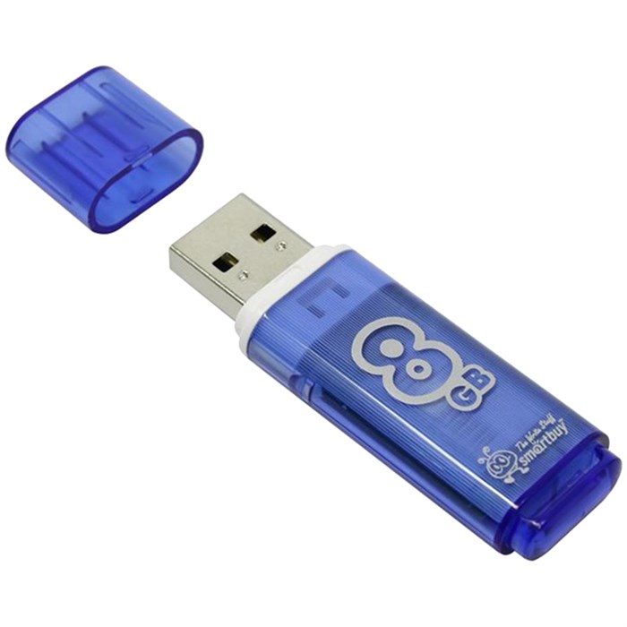 Память Smart Buy "Glossy"  8GB, USB 2.0 Flash Drive, голубой R230836 - фото 603734