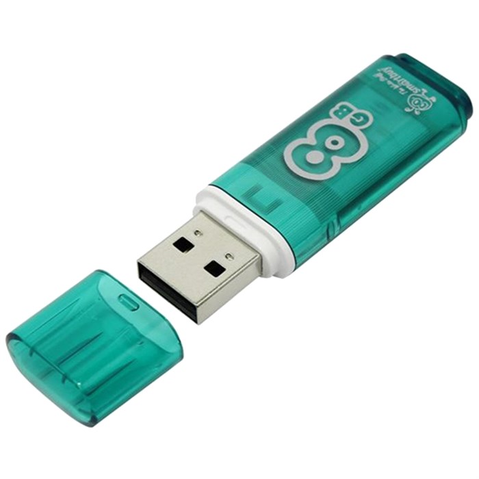 Память Smart Buy "Glossy"  8GB, USB 2.0 Flash Drive, зеленый R230848 - фото 603736