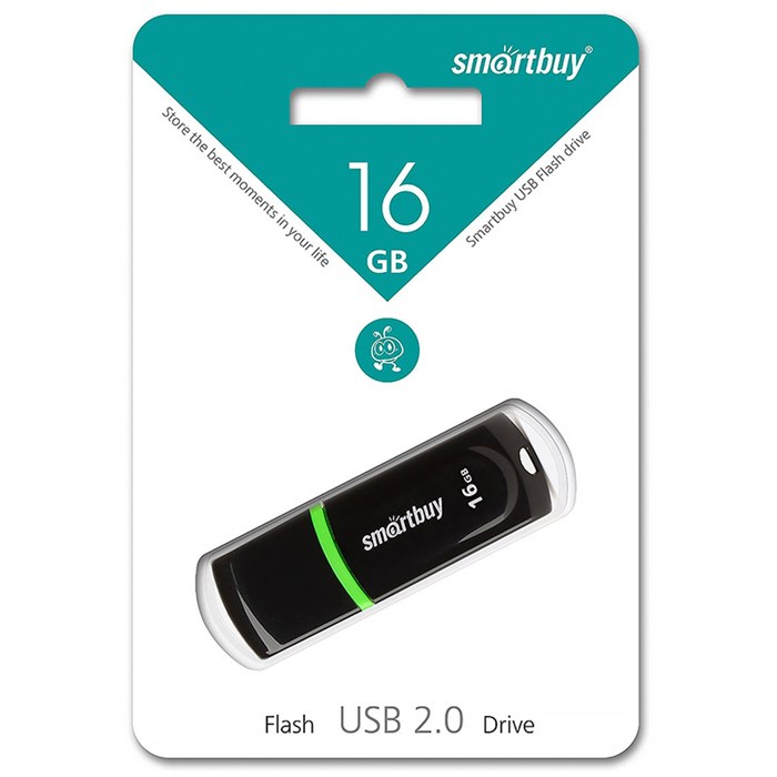 Память Smart Buy "Paean"  16GB, USB 2.0 Flash Drive, черный R248792 - фото 603752