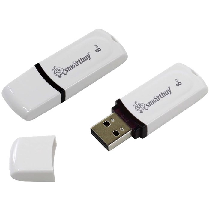 Память Smart Buy "Paean"  8GB, USB 2.0 Flash Drive, белый R250659 - фото 603758