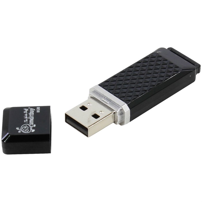 Память Smart Buy "Quartz"  8GB, USB 2.0 Flash Drive, черный R222382 - фото 603774