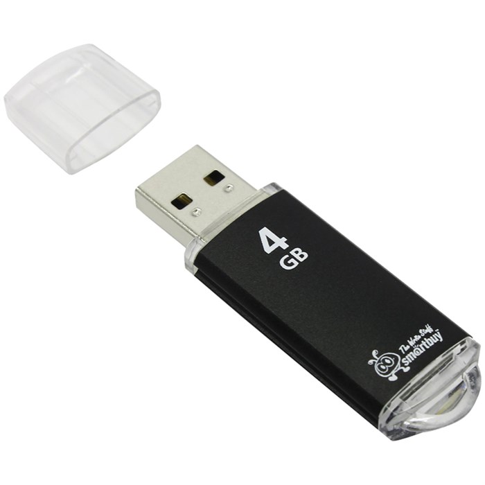 Память Smart Buy "V-Cut"  4GB, USB 2.0 Flash Drive, черный (металл. корпус ) R227881 - фото 603927