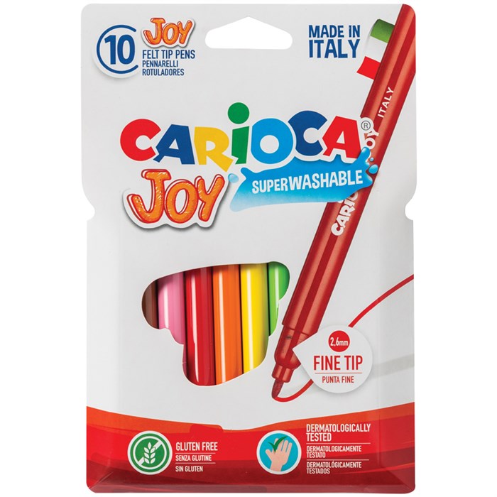 Фломастеры Carioca "Joy", 10цв., смываемые, картон, европодвес R002715 - фото 604342