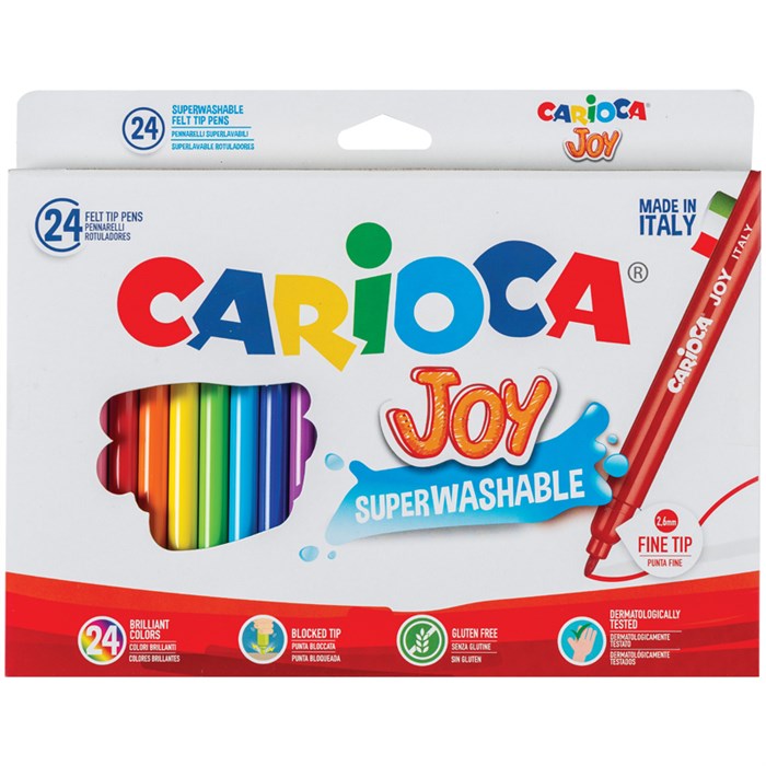 Фломастеры Carioca "Joy", 24цв., смываемые, картон, европодвес R071561 - фото 604348