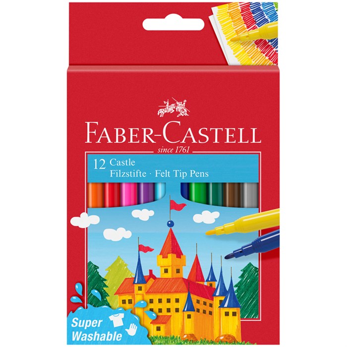 Фломастеры Faber-Castell "Замок", 12цв., смываемые, картон, европодвес R315947 - фото 604423