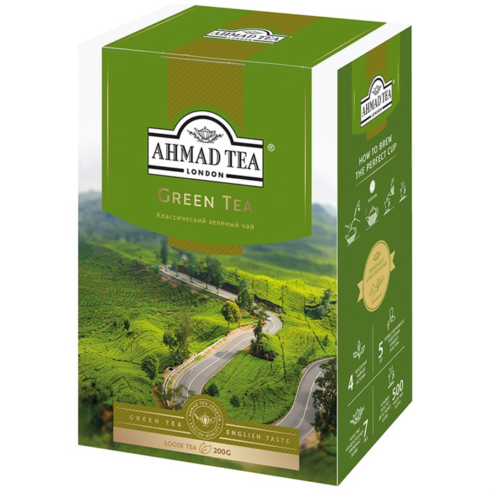 Чай Ahmad Tea "Green Tea", зеленый, листовой, 200г R260756 - фото 606481