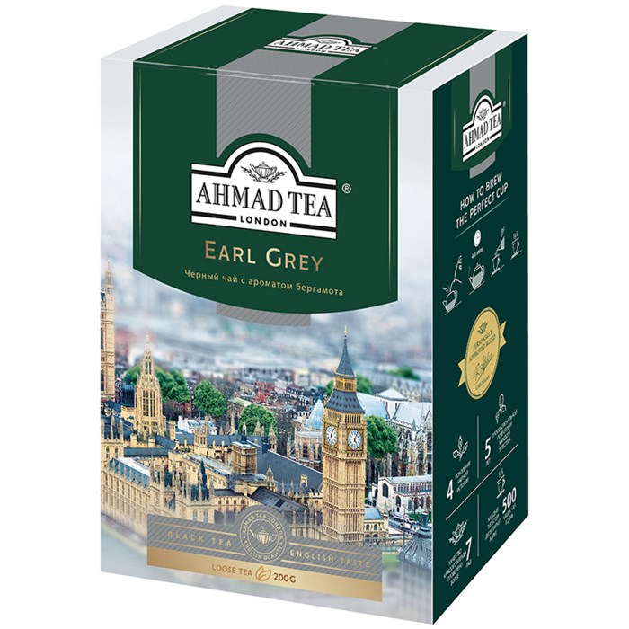 Чай Ahmad Tea "Earl Grey", черный, с бергамотом, листовой, 200г R260757 - фото 606518