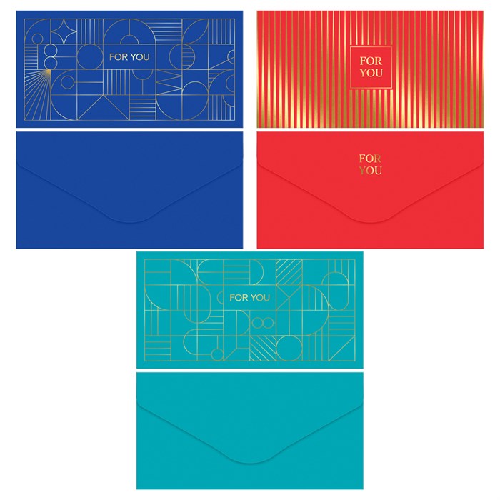 Конверт для денег MESHU "Strict lines", 85*164мм, soft-touch, фольга, 3 дизайна R378274 - фото 609245