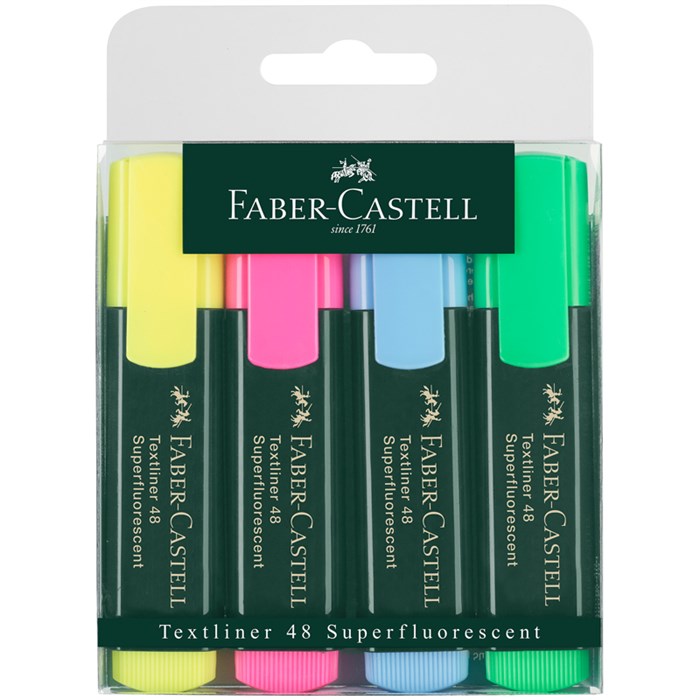 Набор текстовыделителей Faber-Castell "48" 04цв., 1-5мм, пластик. уп., европодвес R286183 - фото 609578
