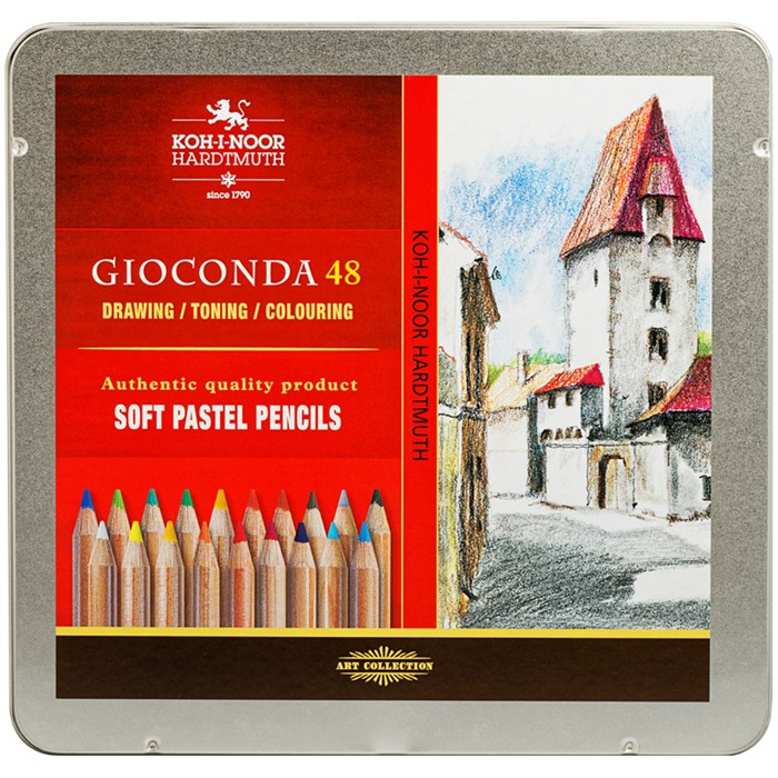 Пастельные карандаши Koh-I-Noor "Gioconda", 48цв., метал. коробка R291298 - фото 610202