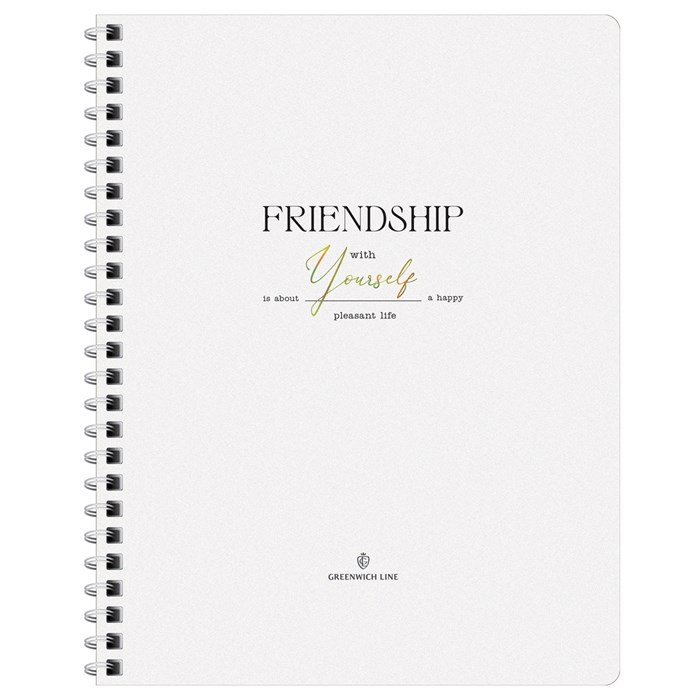 Тетрадь 80л., А5, клетка на гребне GreenwichLine "Friendship", матовая ламинация, тиснение фольгой, 80г/м2 R360664 - фото 611916