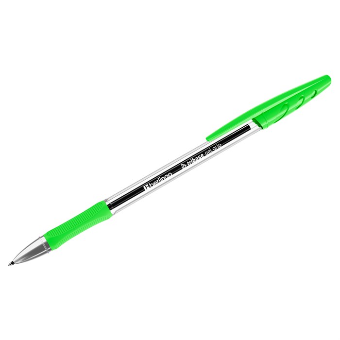 Ручка гелевая Berlingo "Tribase Gel grip" зеленая, 0,5мм, грип R362505 - фото 620744
