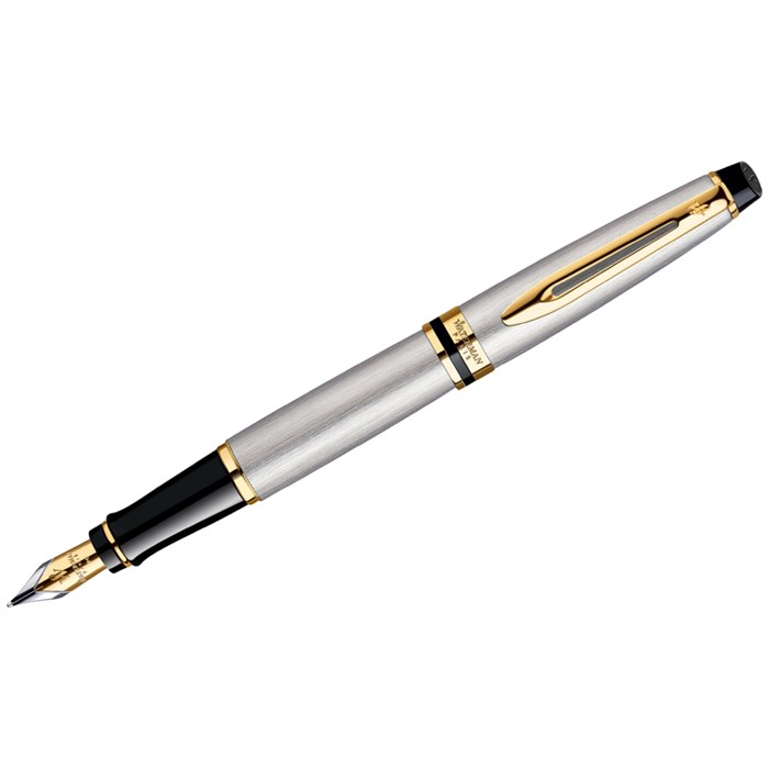 Ручка перьевая Waterman "Expert Stainless Steel GT", синий, 0,8мм, подарочная упаковка R180508 - фото 622221