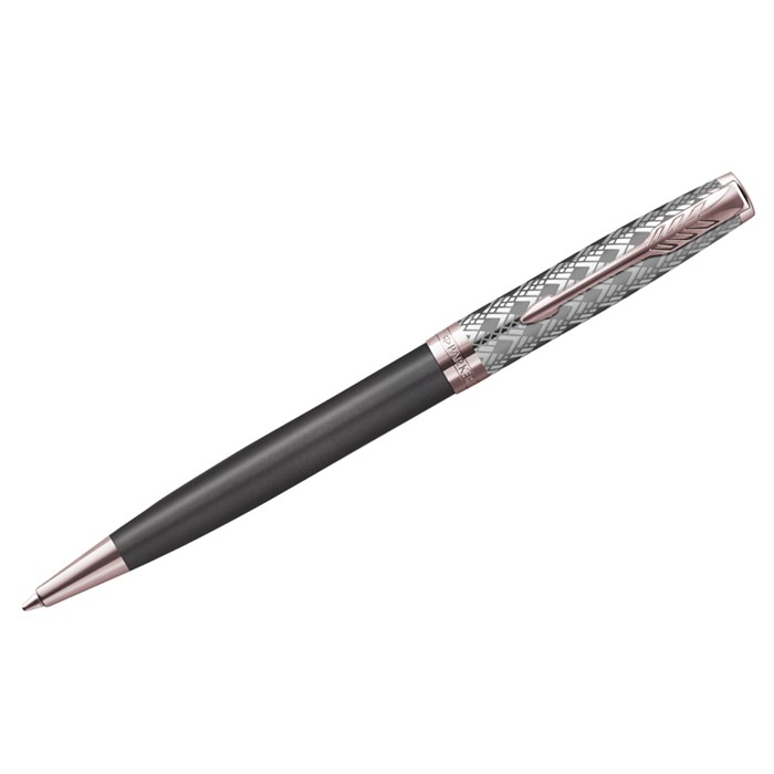 Ручка шариковая Parker "Sonnet Premium Metal&Grey PGT" черная, 1,0мм, поворот., подарочная упаковка R317507 - фото 624084