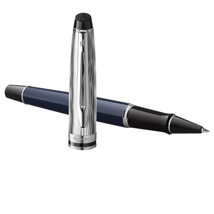 Ручка-роллер Waterman "Expert SE Deluxe Blue CT" черная, 0,8мм, подарочная упаковка R352769 - фото 625760