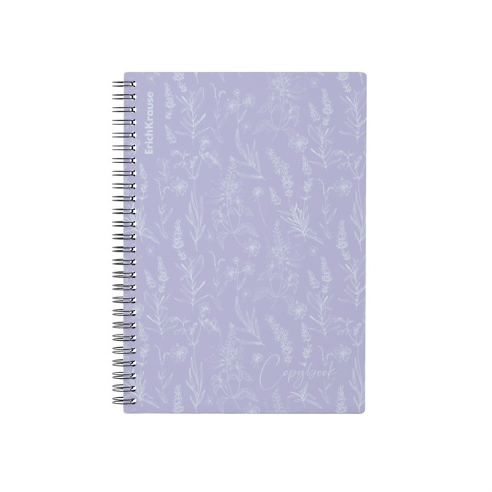 Тетрадь общая с пластиковой обложкой на спирали ErichKrause Lavender, А4, 80 листов, клетка EK59953 - фото 628004