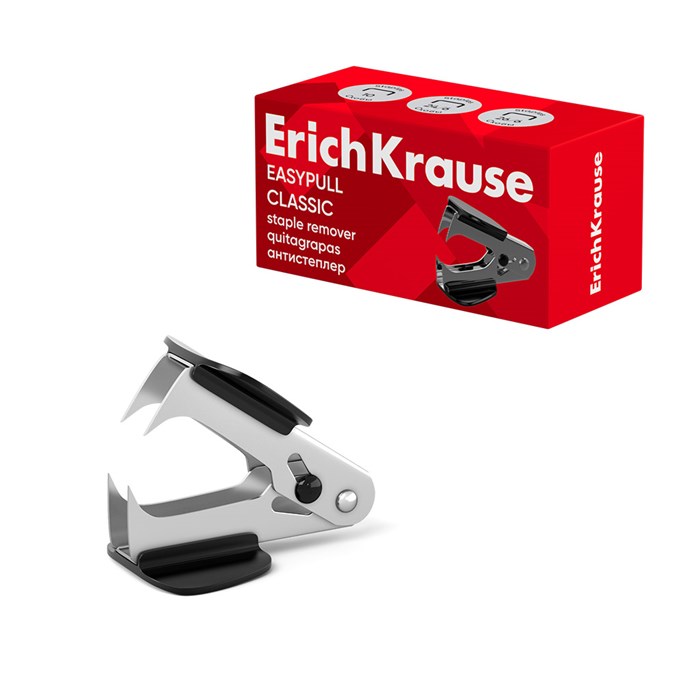 Антистеплер с фиксатором ErichKrause EasyPull Classic, черный (в коробке по 1 шт.) EK2203 - фото 637249
