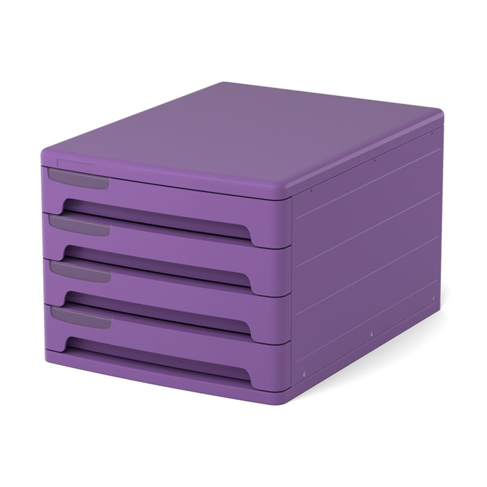 Файл-кабинет 4-секционный пластиковый ErichKrause® Iris, фиолетовый EK58077 - фото 640169