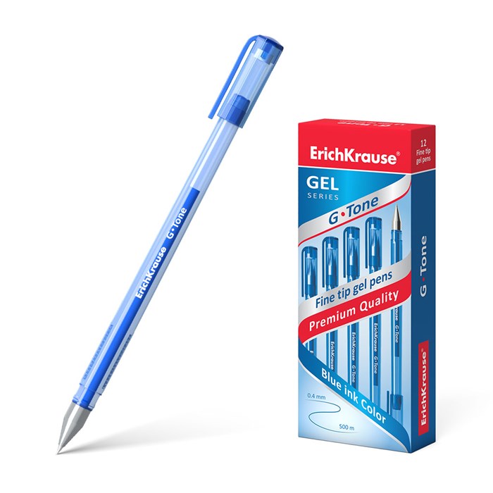 Ручка гелевая ErichKrause G-Tone Stick Original 0.5, цвет чернил синий (в коробке по 12 шт.) EK17809 - фото 644921