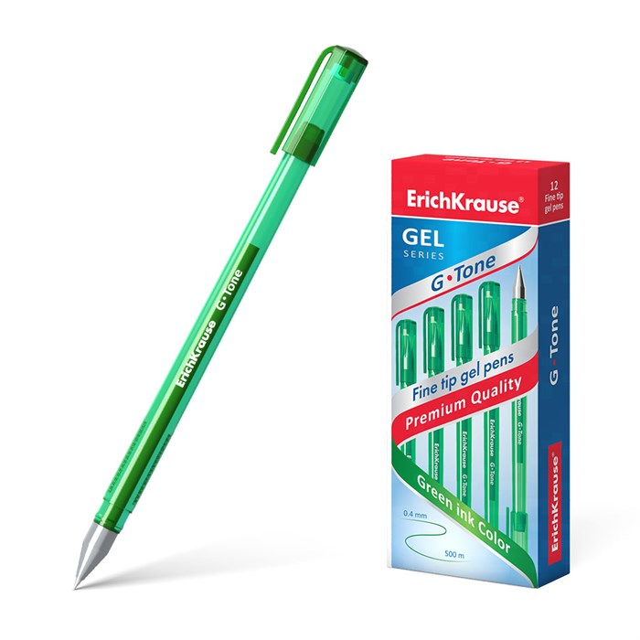 Ручка гелевая ErichKrause G-Tone Stick Original 0.5, цвет чернил зеленый (в коробке по 12 шт.) EK39016 - фото 644946