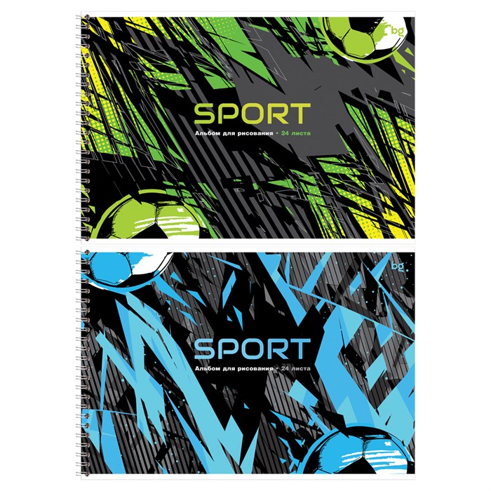Альбом для рисования 24л., А4, на гребне BG "Sport" R378696 - фото 651994