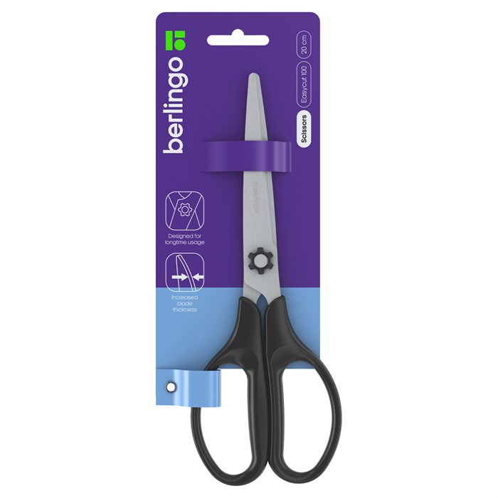 Ножницы Berlingo "Easycut 100" 20см, европодвес R326310 - фото 653918