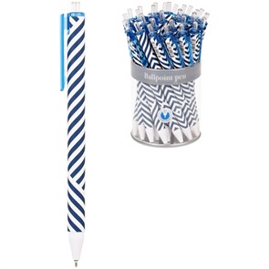 {{photo.Alt || photo.Description || 'Ручка шариковая автоматическая Greenwich Line &quot;Classy stripes&quot; синяя, 0,7мм, игольчатый стержень, софт-тач'}}