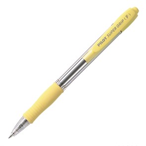 Ручка PILOT Super Grip F  (0.7 мм),  шариковая автоматическая, синие чернила, грип, желтый корпус