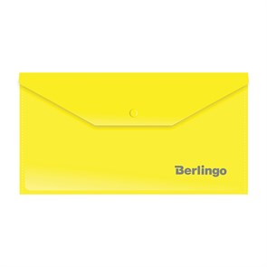 Папка-конверт на кнопке С6 Berlingo, 180мкм, желтая