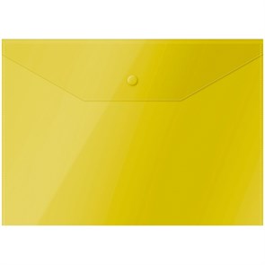 Папка-конверт на кнопке А4 Спейс 120 мк желтая
