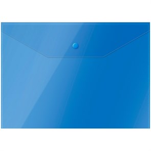 Папка-конверт на кнопке А4 Спейс 120 мк синяя