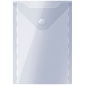 Папка-конверт на кнопке А6 OfficeSpace (105*148мм), 150мкм, прозрачная
