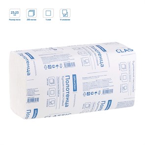 Полотенца бумажные лист. OfficeClean Professional ZZ(V) (H3) 1 слойн., 250л/пач, 23*23см, белые
